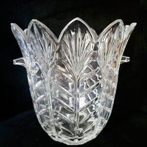 Vtg Fifth Avenue Crystal Clear Portico Crystal Ice Bucket Wine Cooler Ice Bucket